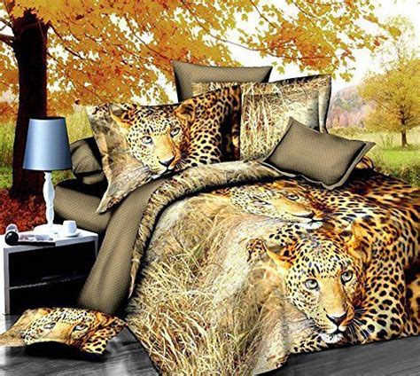 4pcs 3d Gold Leopard Bedding Set Comforter Sets Prints Duvet Cover Set Queen Size Amazon