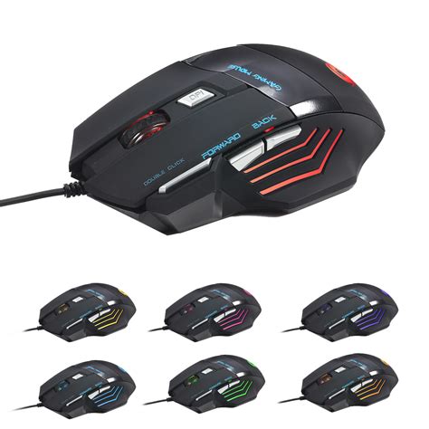 5500 Dpi 7 Button Led Optical Usb Wired Gaming Mouse Mice For Pro Gamer