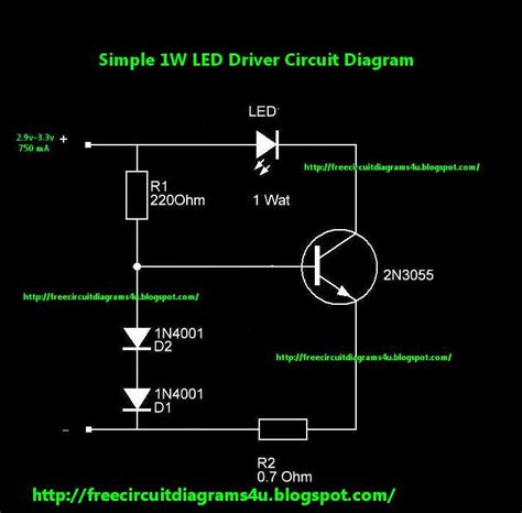 Simple led circuit and projects are explained with circuit diagrams and detailed descriptions.mini also go through the comment of each led circuit article, so as to get a better understanding of the. FREE CIRCUIT DIAGRAMS 4U: 1W LED Driver Circuit Diagram