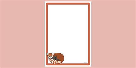 Free Red Panda Page Border Page Borders Twinkl