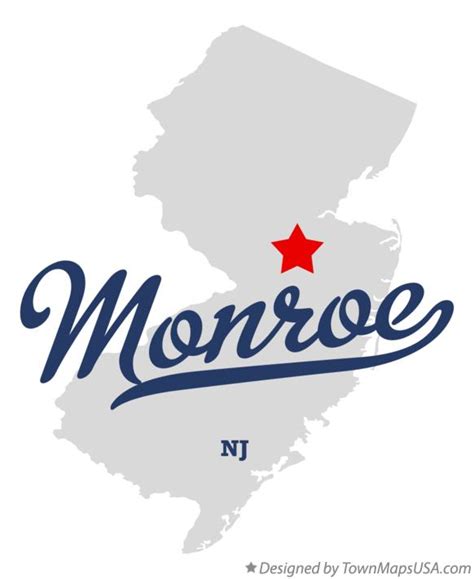Map Of Monroe Middlesex County Nj New Jersey