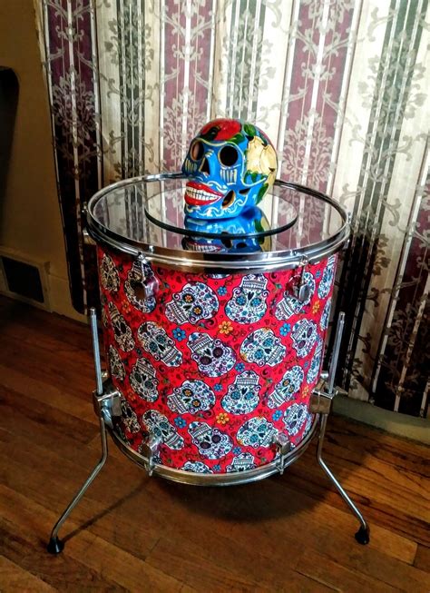 Sugar Skulls Drum Art Upcycle Furniture Decoupage Diy Diy
