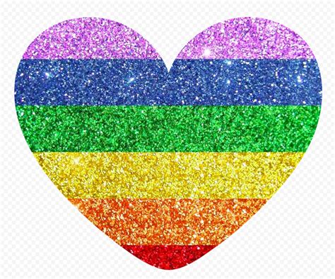 Hd Rainbow Glitter Heart Png Citypng