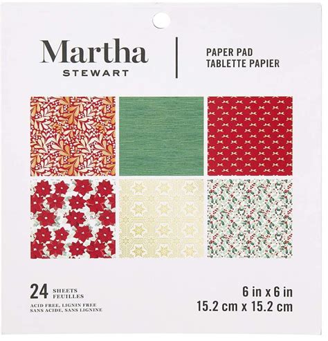 Martha Stewart Paper Pad Redwhitegreenery 6x6 Paperpad 6 X 6 Inches