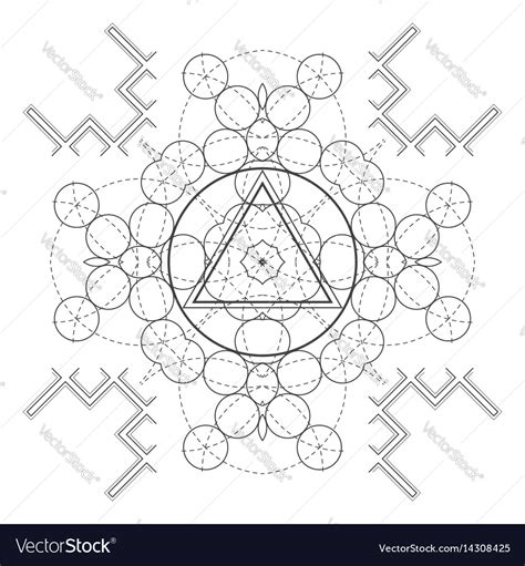 Mandala Sacred Geometry Royalty Free Vector Image