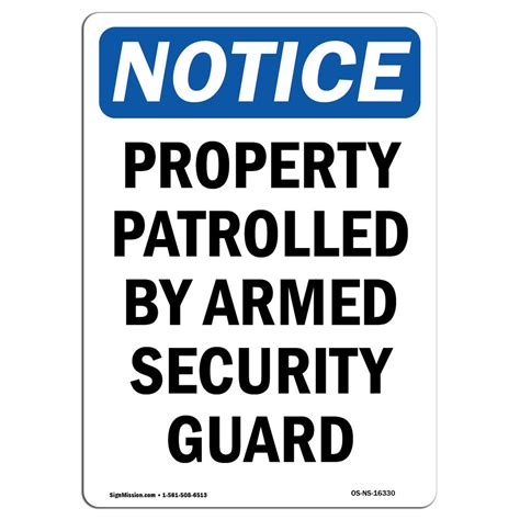 Signmission Patrolled By Armed Security Guard Sign Wayfair