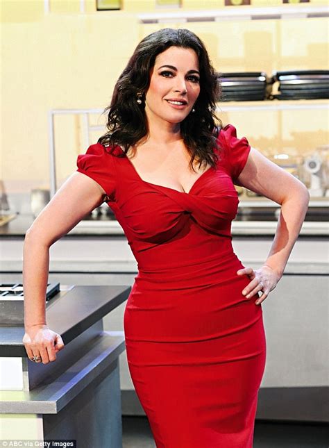 nigella lawson stands out in multicoloured skintight dress as she launches new book in the us