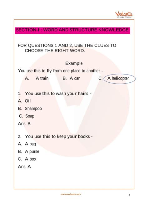 Tap into the 2nd std worksheets for different subjects and learn all the topics in it. IEO English Sample Paper 2 for Class 2 with Solutions