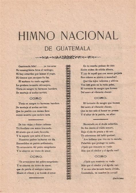 Imágenes Del Himno Nacional De Guatemala