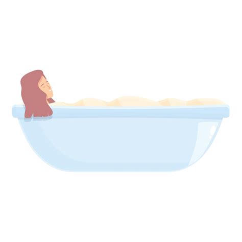Woman Take Warm Bath Icon Cartoon Vector Water Bathtub 20357271 Vector Art At Vecteezy