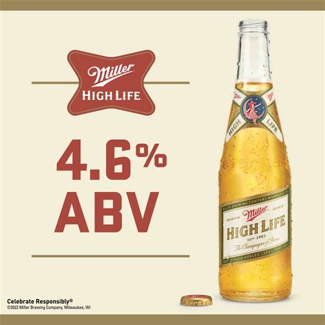 Miller High Life Lager Beer 12 Pack 12 Fl Oz Bottles Abv