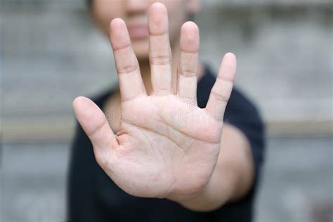 Hand With Stop Gesture Stock Photo Image Of Showing 90625840