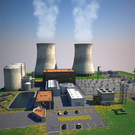 3D Max Nuclear Power Plant Station - 3D Model | Nuclear power, Nuclear power plant, Power plant