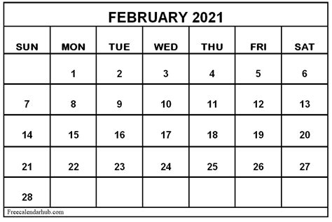 10 Free Printable February 2021 Calendar In Word Excel And Pdf