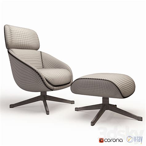 Minotti Russell Armchair Arm Chair 3d Model