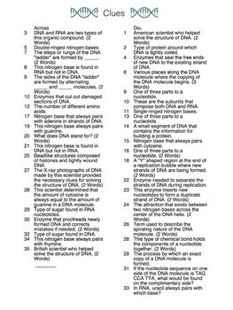 .vocabulary practice, chapter 8 biology vocabulary practice answer key, chapter 8 from dna to proteins, dna and rna vocabulary review answers calendar pridesource, section identifying dna as the genetic material 8 1 study, biology chapter 8 from dna to. DNA and Replication Crossword Puzzle by Amy Brown Science ...