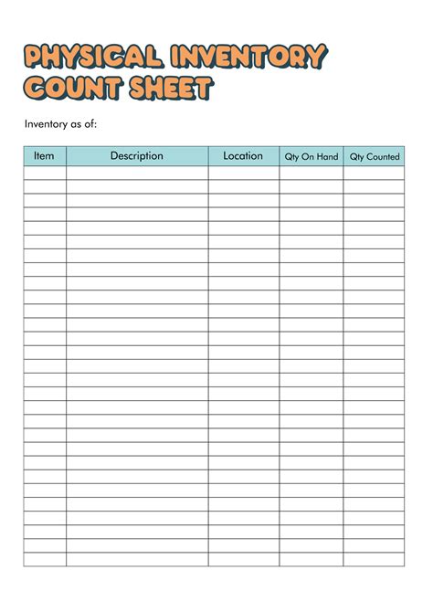 Free Printable Inventory Sheets Free Printable Images