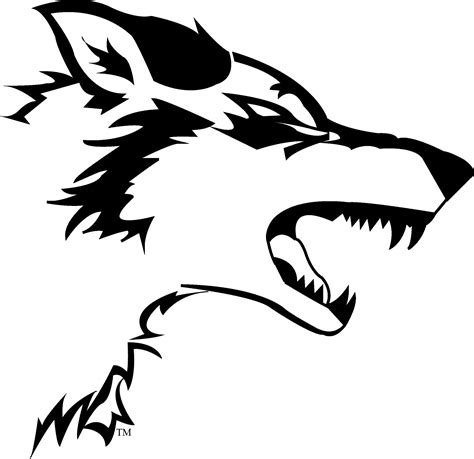 Line art hand drawing black wolf on white background painted multicolored with a black outline. Collection of Black And White Wolf PNG. | PlusPNG