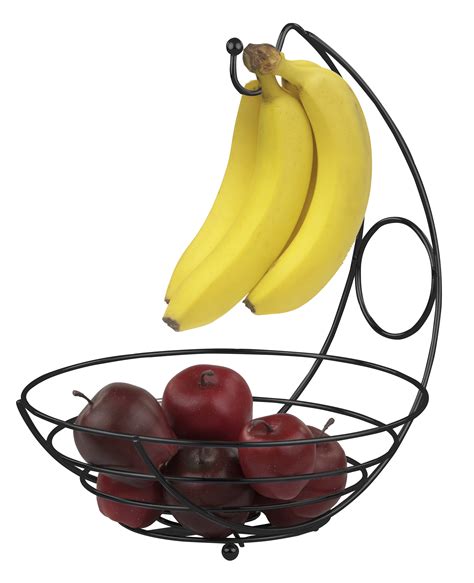 Home Basics Wire Collection Fruit Bowl With Banana Tree Black