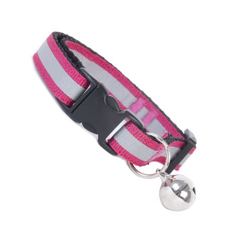 Free shipping for many items! Pink Stripe Reflective Cat Collar