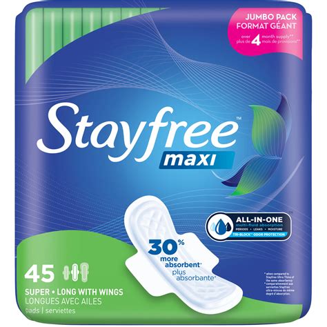 Stayfree Maxi Pads With Wings Super Long Shop Pads Liners At H E B