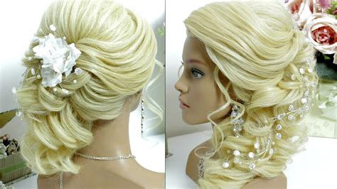 Bridal Prom Hairstyle For Long Hair Tutorial Side Swept