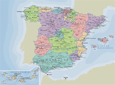 Spain is located in southwestern europe. Political Spain Map Pictures | Map of Spain Pictures and ...