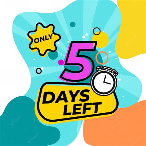 Premium Vector Countdown Number 5 Days Left Vector Illustration Design