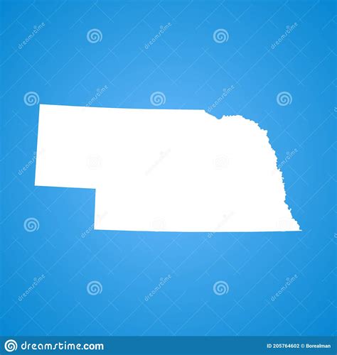 Mapa Do Nebraska Ilustração Do Vetor Ilustração De Silhueta 205764602