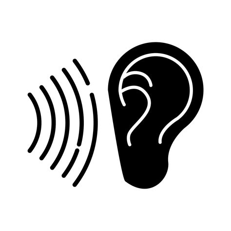 Sound Signal Glyph Icon Audible Soundwave Listening Ear Loud Noise