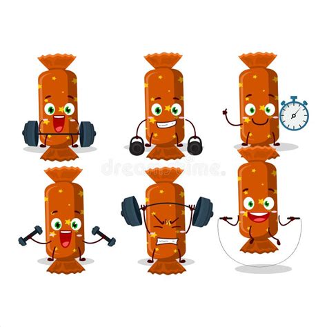A Healthy Orange Long Candy Package Cartoon Style Trying Some Tools On