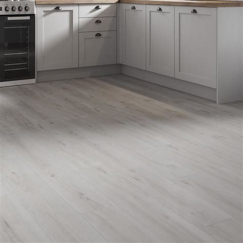 Howdens Professional V Groove Powder White Oak Laminate Flooring 222m²
