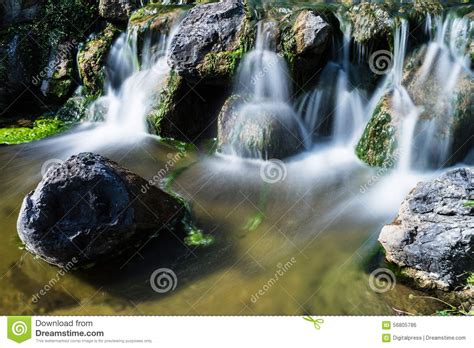 Mountain Creek With Waterfall Stock Photo Image Of Rock Blurred
