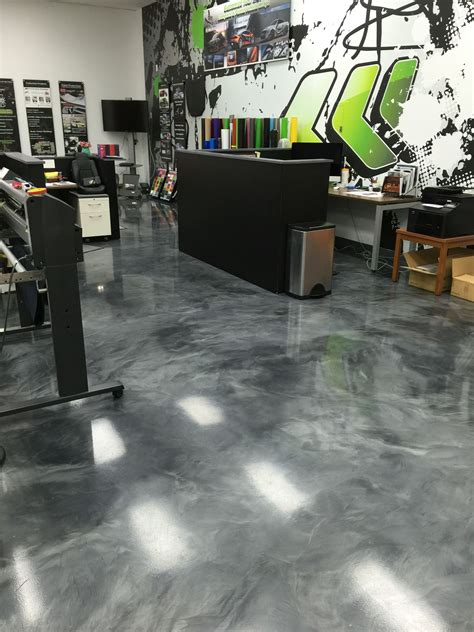 Metallic Epoxy Floor Coating Installed For A Print Shop By Sierra