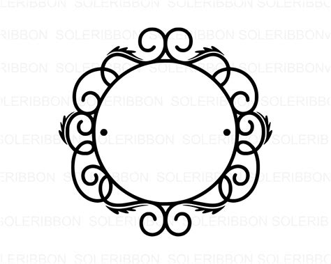 Elegant Monogram Frame Svg Circle Frames Svg Initial Svg Etsy