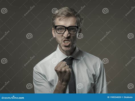 Angry Aggressive Businessman Looking At Camera Stock Photo Image Of