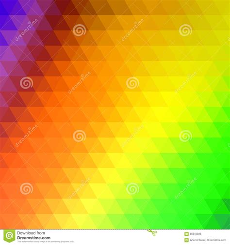 Simple Geometric Colored Triangle Rainbow Vector Background Stock