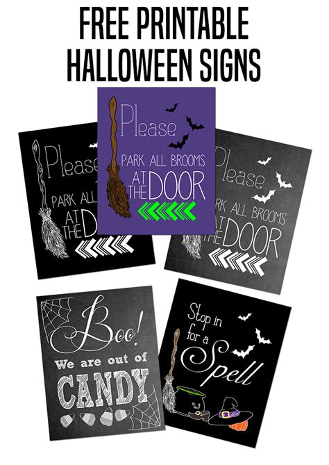 Build this trendy farmhouse sign for around $20 (free printable included!) Please Park All Brooms at the Door Halloween Printable ...