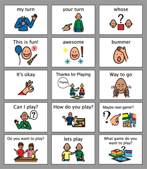 Social Skills Communication Board For Commenting Turn Taking Asking