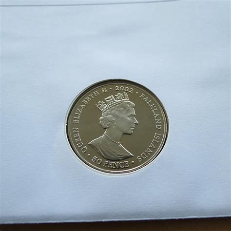 2002 The Queen Golden Jubilee 50p Pence Coin Cover Ascension Island