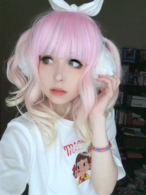 100 characters with multicoloured hair. Kawaii Pastel Strawberry Lemonade Wig on Storenvy
