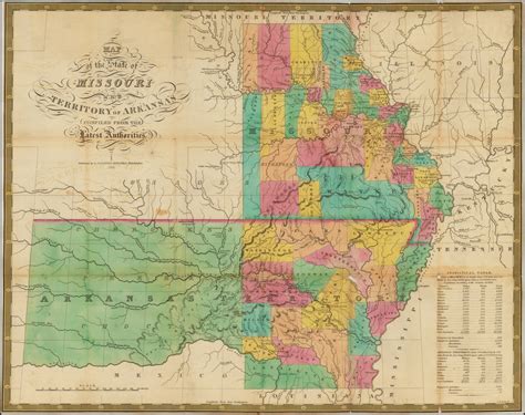 Map Of The States Of Missouri And Arkansas And The Indian