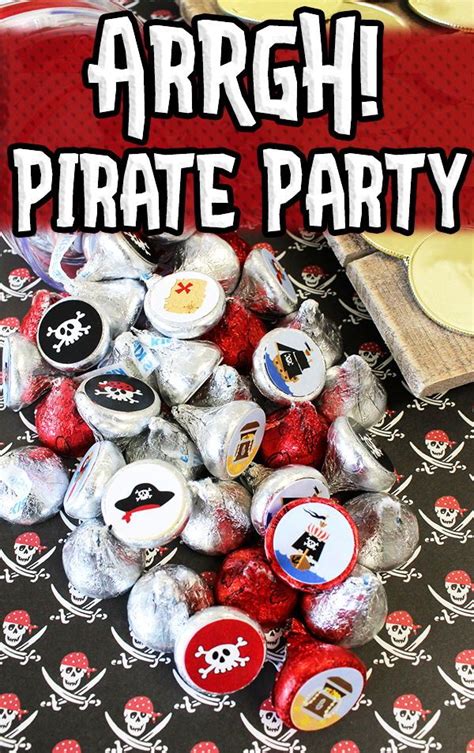 Pirate Treasure Map Kids Birthday Party Favor Stickers Fits On