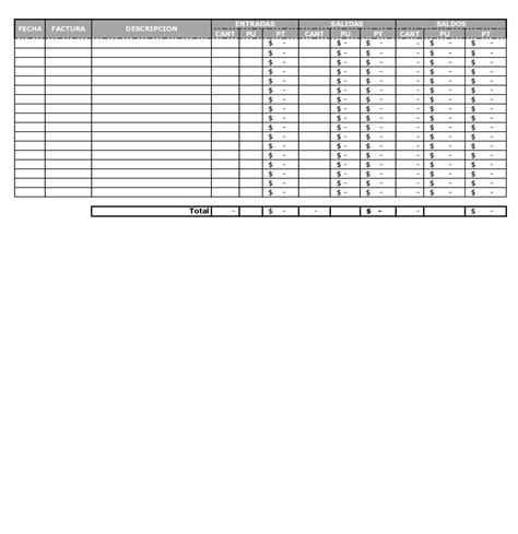 Plantilla Excel Para Kardex Descarga Gratis