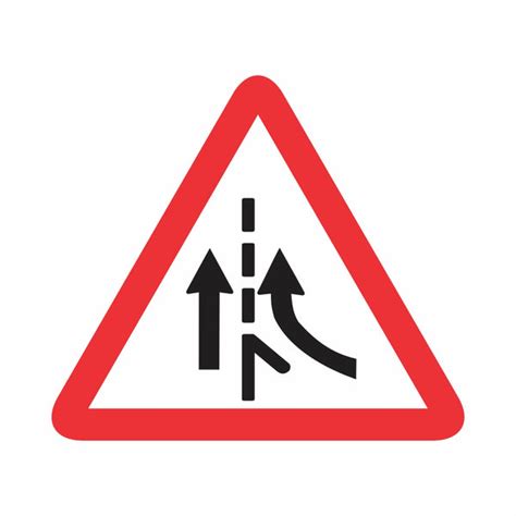 Reflective Merging Traffic Ahead From Right Cautionary Warning Sign