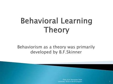 Ppt Behavioral Learning Theory Powerpoint Presentation Free Download