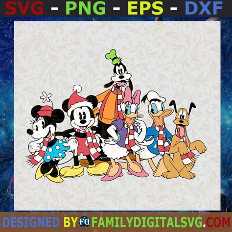 Mickey Mouse And Friends Christmas SVG, Donald Duck Santa SVG, Minnie
