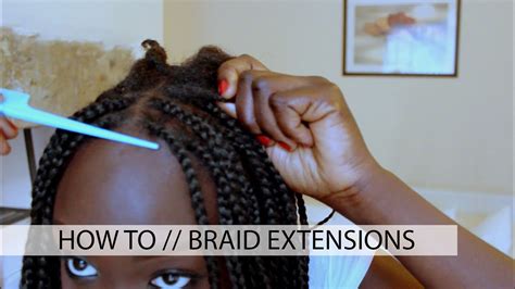 Extensions braided into small braids are usually in place for a long period, so you want to start. How to | Box Braid Extensions: Root to feathered tip - YouTube