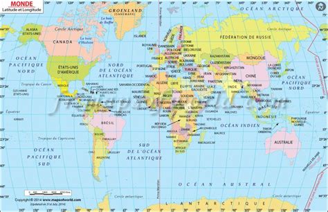 Latitude And Longitude Map With Countries