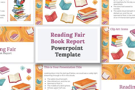 Reading Fair And Book Report Powerpoint Template Theme School Project